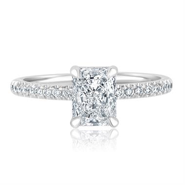 Platinum Radiant Diamond Solitaire Engagement Ring 1.30ct thumbnail