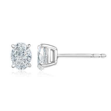 18ct White Gold Solitaire Stud Earrings 1.00ct thumbnail