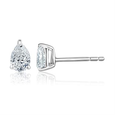 18ct White Gold Solitaire Stud Earrings 0.60ct thumbnail