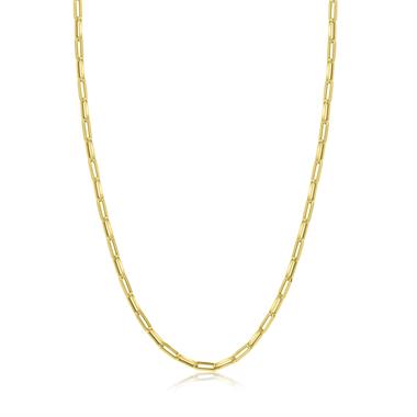 18ct Yellow Gold Paperlink Necklace 45cm thumbnail 