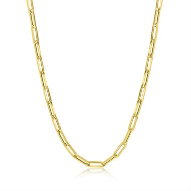 18ct Yellow Gold Paperlink Necklace 45cm thumbnail 