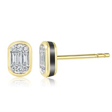 18ct Yellow Gold Illusion Set Diamond Stud Earrings 0.17ct thumbnail