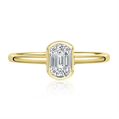 18ct Yellow Gold Illusion Set Diamond Dress Ring 0.11ct  thumbnail