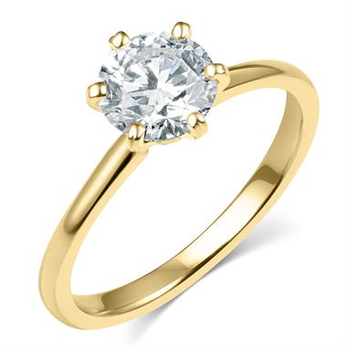 18ct Yellow Gold Six Claw Diamond Solitaire Engagement Ring 1.20ct thumbnail