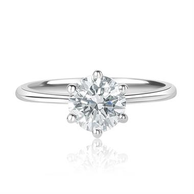 Platinum Six Claw Diamond Solitaire Engagement Ring 1.30ct thumbnail