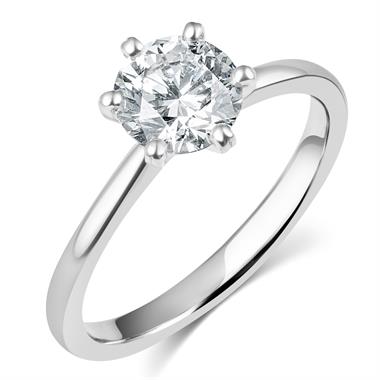 Platinum Six Claw Diamond Solitaire Engagement Ring 1.20ct thumbnail