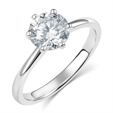 Platinum Six Claw Diamond Solitaire Engagement Ring 1.50ct thumbnail