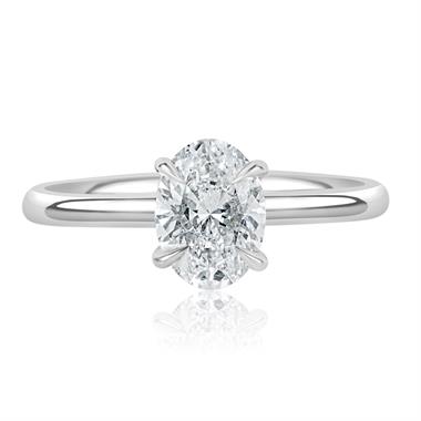 Platinum Oval Diamond Solitaire Engagement Ring 1.22ct thumbnail