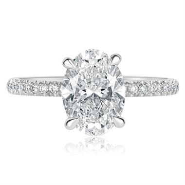Platinum Oval Cut Diamond Solitaire Engagement Ring 2.31ct thumbnail