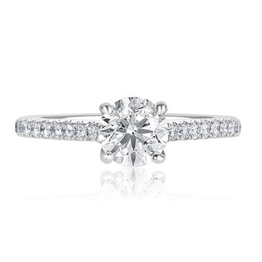 Platinum Diamond Solitaire Engagement Ring 1.30ct thumbnail
