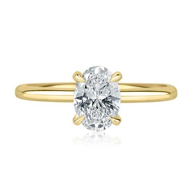 18ct Yellow Gold Oval Diamond Solitaire Engagement Ring 1.01ct thumbnail