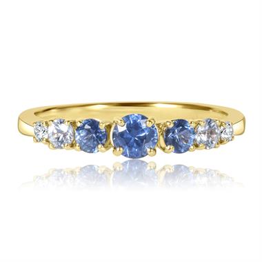 Bonbon 18ct Yellow Gold Blue Sapphire and Diamond Dress Ring  0.78ct thumbnail