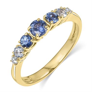 Bonbon 18ct Yellow Gold Blue Sapphire and Diamond Dress Ring  0.78ct thumbnail