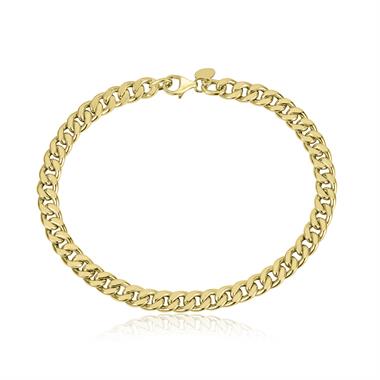 18ct Yellow Gold Flat Curb Link Bracelet thumbnail