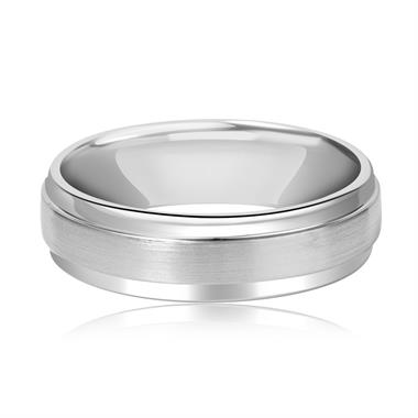 Platinum Ridge Detail Wedding Ring thumbnail