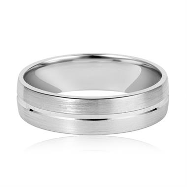 Platinum Groove Detail Wedding Ring thumbnail