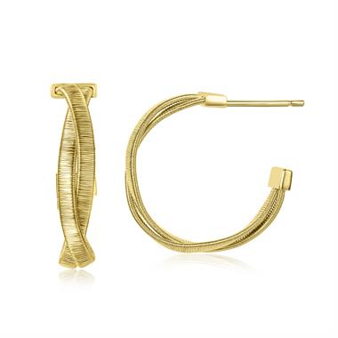 Sahara Yellow Gold Woven Gold Plaited Earrings thumbnail