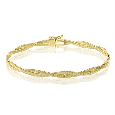 Sahara Yellow Gold Woven Gold Plaited Bracelet thumbnail