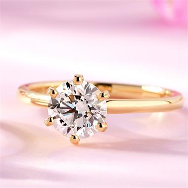 18ct Yellow Gold Six Claw Diamond Solitaire Engagement Ring 1.20ct thumbnail