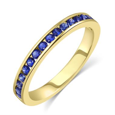 18ct Yellow Gold Sapphire Half Channel Eternity Ring   thumbnail