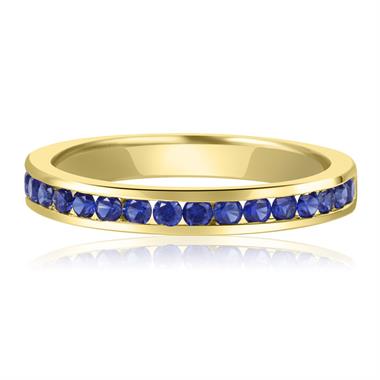 18ct Yellow Gold Sapphire Half Channel Eternity Ring   thumbnail