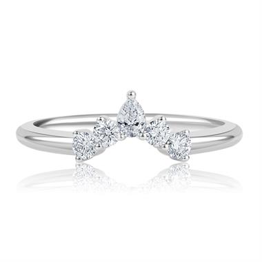 Platinum Pear Shape Diamond Shaped Wedding Ring thumbnail