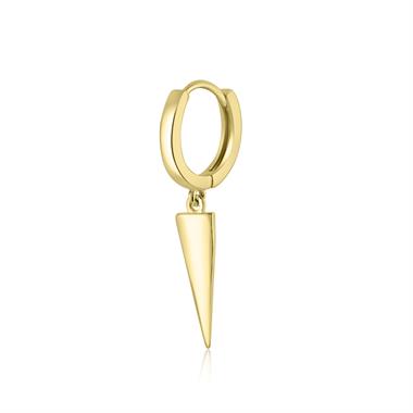 18ct Yellow Gold Single Hoop Earring with Triangle Drop  thumbnail