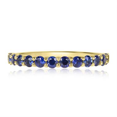 18ct Yellow Gold Sapphire Claw Set Half Eternity Ring  thumbnail
