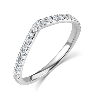 Platinum Wishbone Shaped Diamond Wedding Ring thumbnail