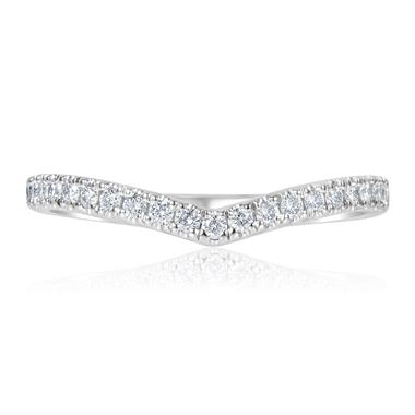 Platinum Wishbone Shaped Diamond Wedding Ring thumbnail