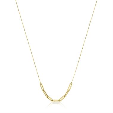 18ct Yellow Gold Paper link Necklace thumbnail