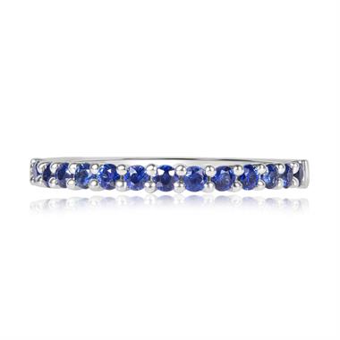 18ct White Gold Sapphire Claw Set Half Eternity Ring  thumbnail
