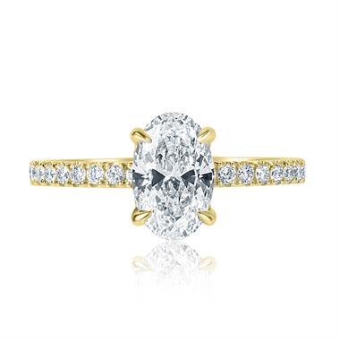 18ct Yellow Gold Oval Diamond Engagement Ring thumbnail