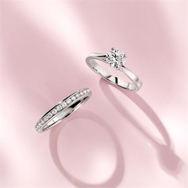 Platinum Twist Design Diamond Solitaire Engagement Ring 0.70ct thumbnail