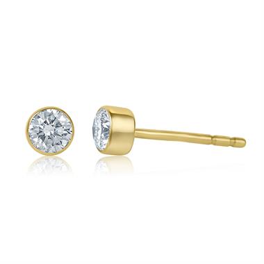 18ct Yellow Gold Diamond Solitaire Stud Earrings 0.40ct thumbnail