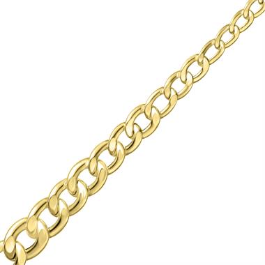 18ct Yellow Gold Graduated Hollow Curb Necklace thumbnail