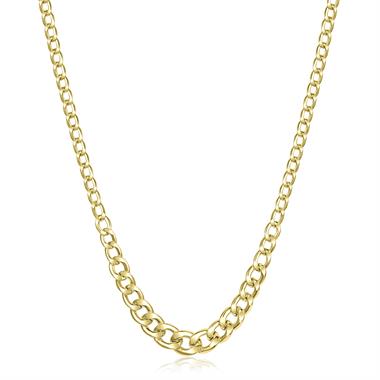 18ct Yellow Gold Graduated Hollow Curb Necklace thumbnail