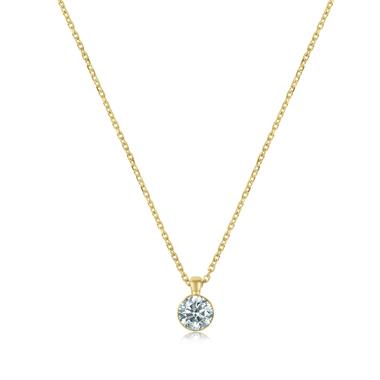 18ct Yellow Gold Diamond Solitaire Necklace 0.30ct thumbnail