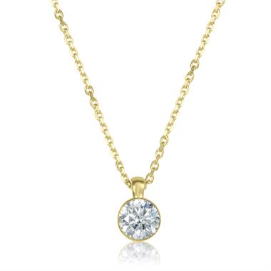18ct Yellow Gold Diamond Solitaire Necklace 0.30ct thumbnail