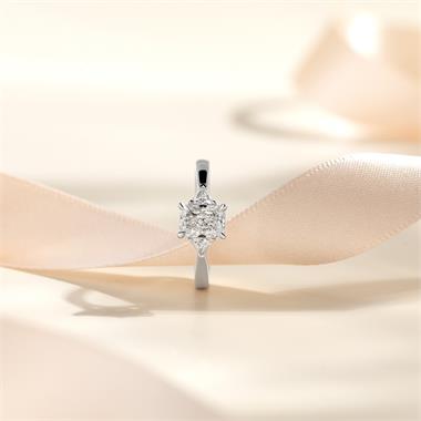 Platinum Radiant Cut Three Stone Diamond Engagement Ring 1.00ct thumbnail