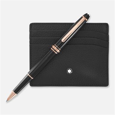Montblanc Set with Meisterstuck Rose Gold Rollerball and Pocket Holder thumbnail