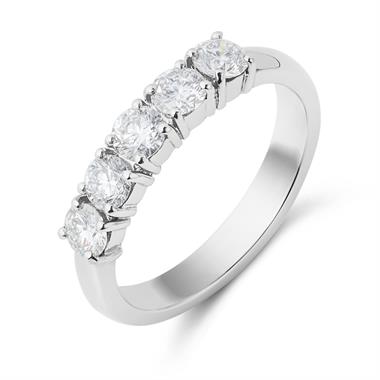 Platinum Five Stone Diamond Engagement Ring 1.00ct thumbnail