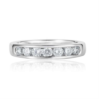 Platinum Diamond Half Eternity Ring 0.60ct thumbnail