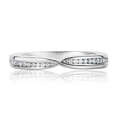 Platinum Diamond Set Wedding Ring 0.15ct thumbnail