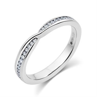Platinum Diamond Set Wedding Ring 0.15ct thumbnail 