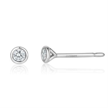 18ct White Gold Diamond Solitaire Stud Earrings 0.16ct thumbnail
