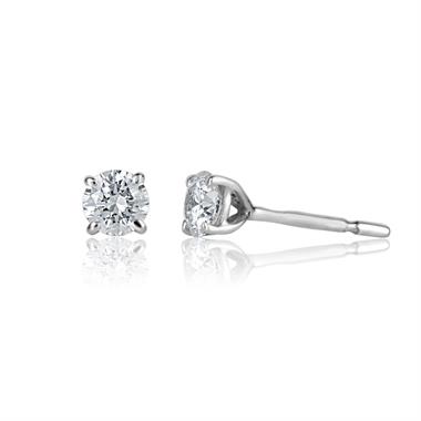 18ct White Gold Classic Design Diamond Solitaire Stud Earrings 0.62ct thumbnail