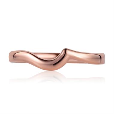 18ct Rose Gold Shaped Wedding Ring thumbnail