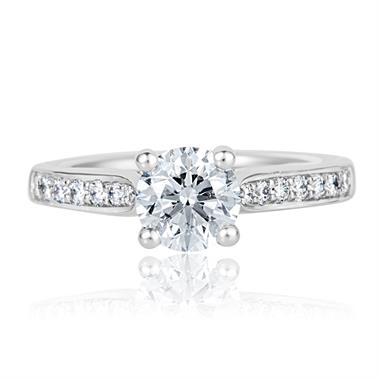Platinum Round Brilliant Cut Diamond Solitaire Engagement Ring 1.35ct thumbnail