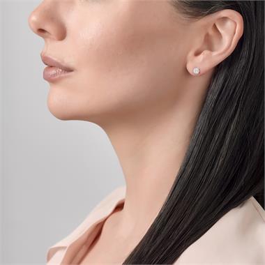 18ct White Gold Illusion Detail Diamond Stud Earrings 0.20ct thumbnail